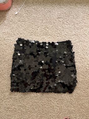 Simon Miller Black Sequin Mini Skirt
